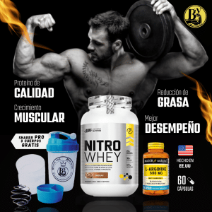 PROMO NITROWHEY+L-ARGININA+SHAKER PRO