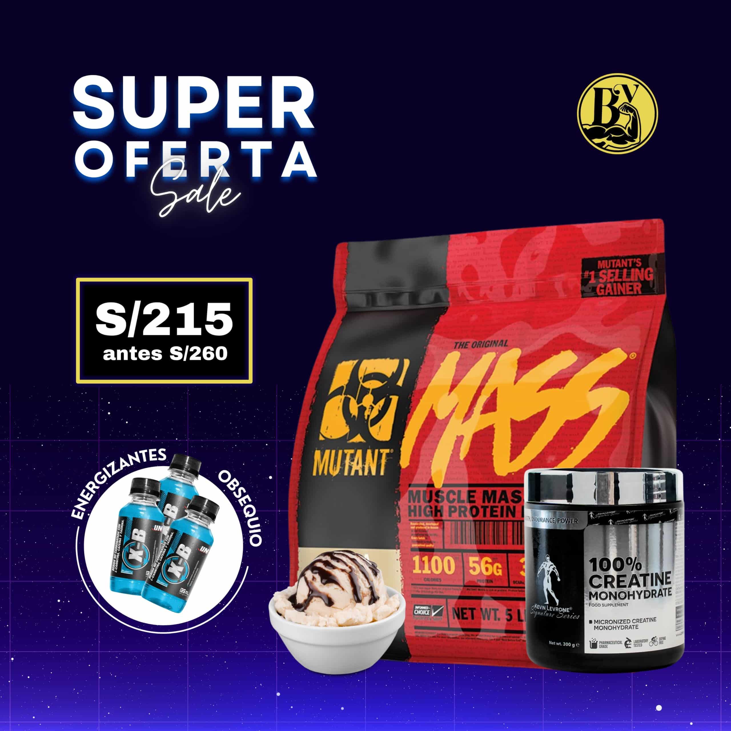 Super oferta Mutant Mass + 100% Creatine Monohydrate